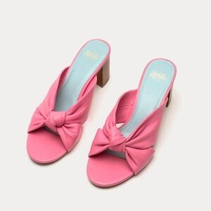Frances Valentine Mollie Slide Heel genuine leather pink size 7
